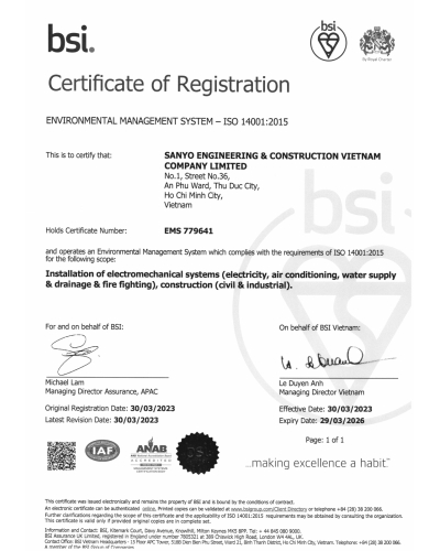 Quality Management System - ISO 14001:2015